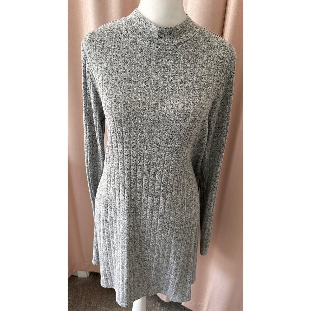 Mossimo gray ribbed long sleeve tunic shirt dress size L